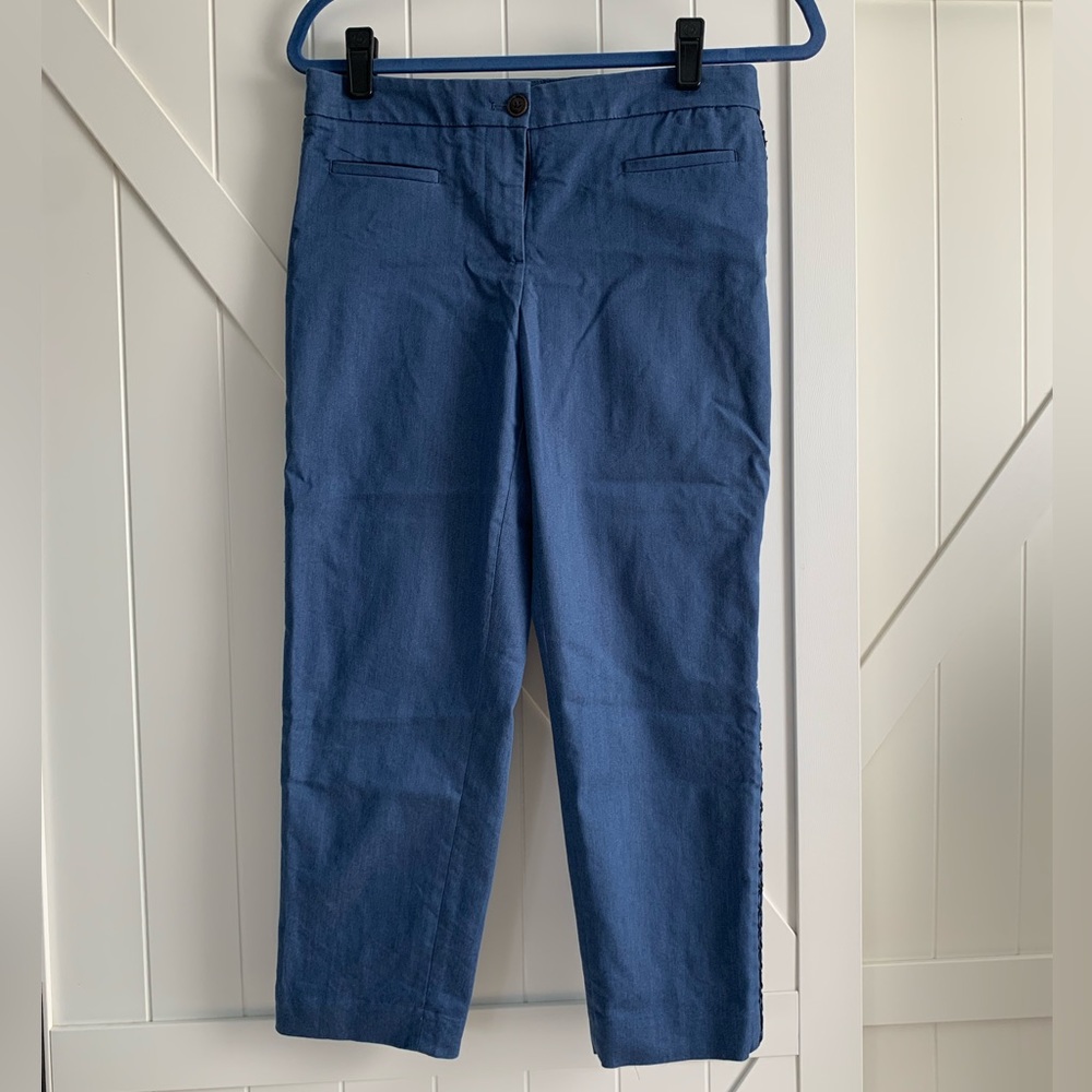 Ann Taylor Petite Curvy Fit Blue Ankle Pants Size 4P 4 Petite